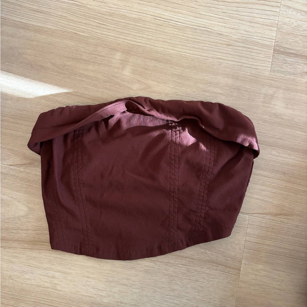 Wild Fable Strapless Maroon Crop Top